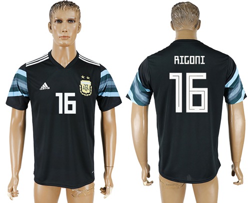 Argentina #16 Rigoni Away Soccer Country Jersey Argentina #16 Rigoni Away Soccer Country Jersey