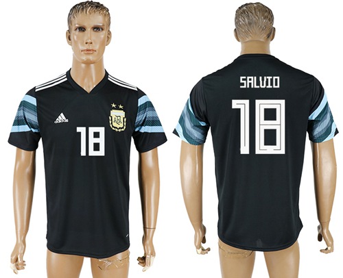 Argentina #18 Salvio Away Soccer Country Jersey Argentina #18 Salvio Away Soccer Country Jersey