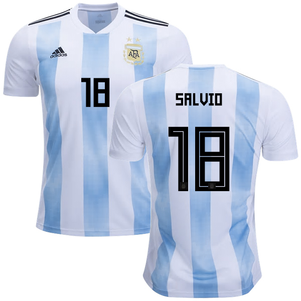 Argentina #18 Salvio Home Kid Soccer Country Jersey Argentina #18 Salvio Home Kid Soccer Country Jersey