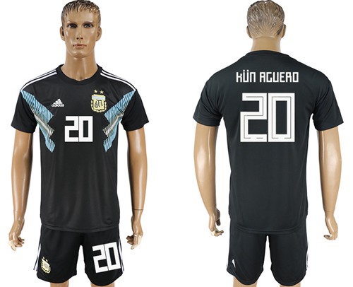Argentina #20 Kun Aguero Away Soccer Country Jersey Argentina #20 Kun Aguero Away Soccer Country Jersey