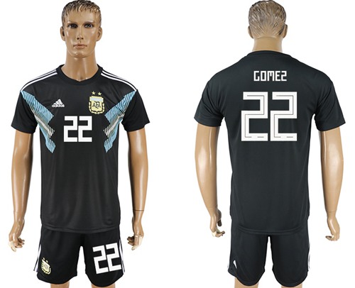 Argentina #22 Gomez Away Soccer Country Jersey Argentina #22 Gomez Away Soccer Country Jersey