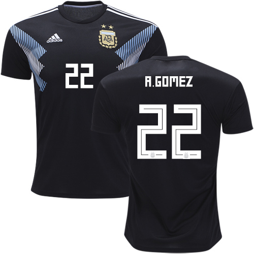 Argentina #22 R.Gomez Away Kid Soccer Country Jersey Argentina #22 R.Gomez Away Kid Soccer Country Jersey