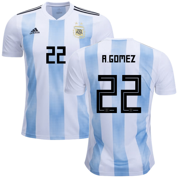 Argentina #22 R.Gomez Home Kid Soccer Country Jersey Argentina #22 R.Gomez Home Kid Soccer Country Jersey