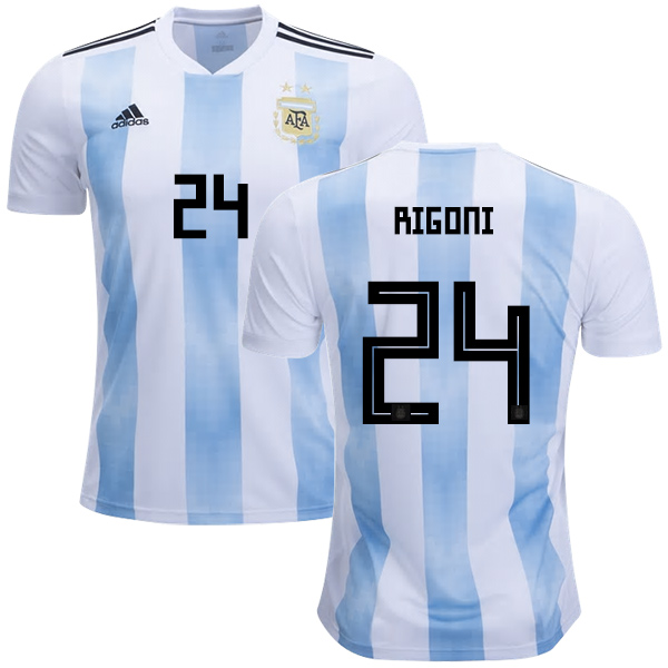 Argentina #24 Rigoni Home Kid Soccer Country Jersey Argentina #24 Rigoni Home Kid Soccer Country Jersey