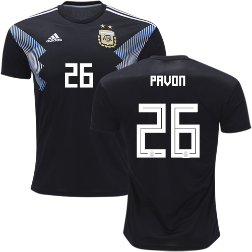 Argentina #26 Pavon Away Kid Soccer Country Jersey Argentina #26 Pavon Away Kid Soccer Country Jersey