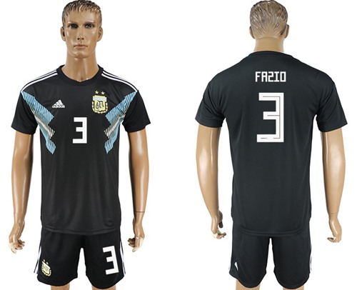 Argentina #3 Fazio Away Soccer Country Jersey Argentina #3 Fazio Away Soccer Country Jersey