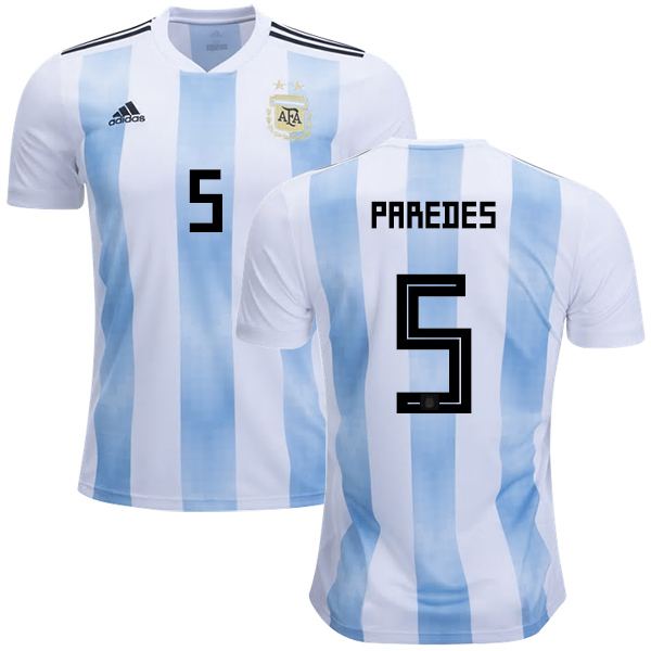Argentina #5 Paredes Home Kid Soccer Country Jersey Argentina #5 Paredes Home Kid Soccer Country Jersey