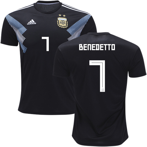 Argentina #7 Benedetto Away Kid Soccer Country Jersey Argentina #7 Benedetto Away Kid Soccer Country Jersey