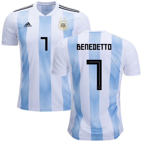 Argentina #7 Benedetto Home Kid Soccer Country Jersey Argentina #7 Benedetto Home Kid Soccer Country Jersey