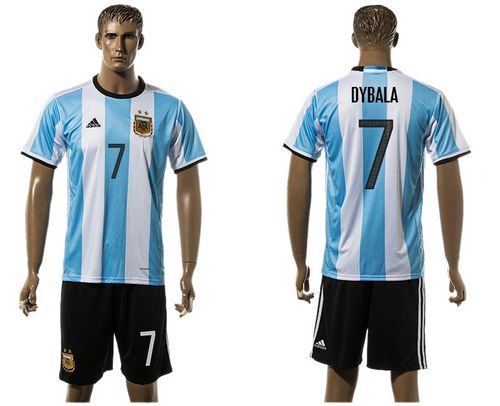 Argentina #7 Dybala Home Soccer Country Jersey Argentina #7 Dybala Home Soccer Country Jersey