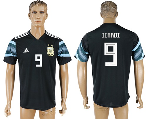 Argentina #9 Icardi Away Soccer Country Jersey
