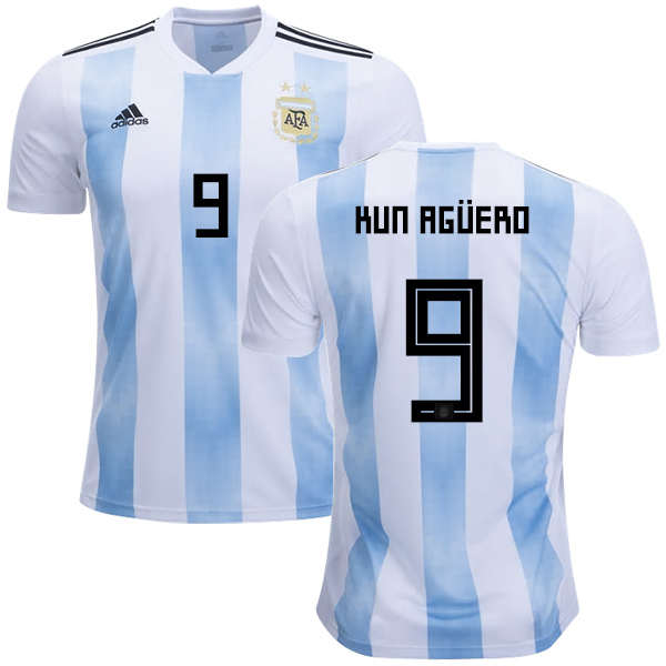 Argentina #9 Kun Aguero Home Kid Soccer Country Jersey Argentina #9 Kun Aguero Home Kid Soccer Country Jersey