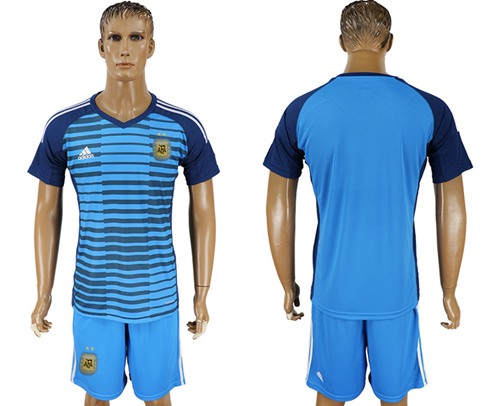 Argentina Blank Blue Goalkeeper Soccer Country Jersey Argentina Blank Blue Goalkeeper Soccer Country Jersey