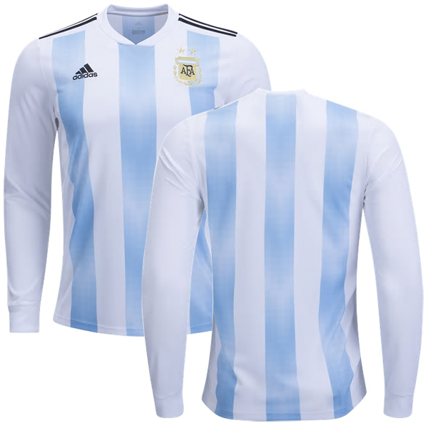 Argentina Blank Home Long Sleeves Kid Soccer Country Jersey Argentina Blank Home Long Sleeves Kid Soccer Country Jersey