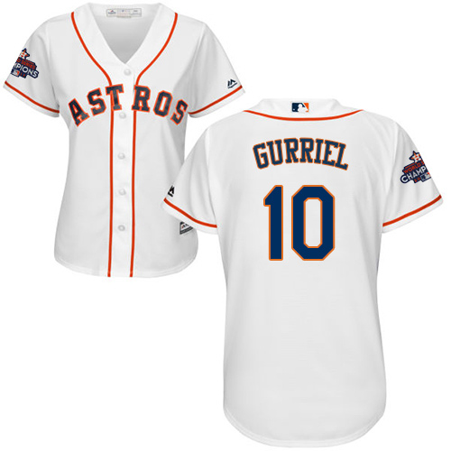 Astros #10 Yuli Gurriel White Home 2017 World Series Champions Women's Stitched MLB Jersey Astros #10 Yuli Gurriel White Home 2017 World Series Champions Women's Stitched MLB Jersey