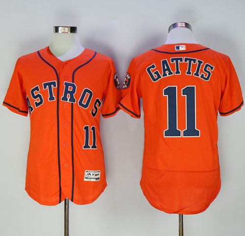 Astros #11 Evan Gattis Orange Flexbase Authentic Collection Stitched MLB Jersey Astros #11 Evan Gattis Orange Flexbase Authentic Collection Stitched MLB Jersey