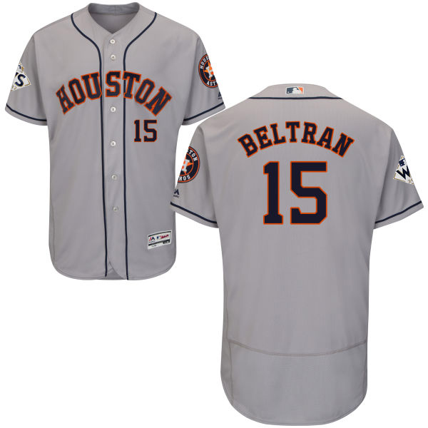 Astros #15 Carlos Beltran Grey Flexbase Authentic Collection 2017 World Series Bound Stitched MLB Jersey Astros #15 Carlos Beltran Grey Flexbase Authentic Collection 2017 World Series Bound Stitched MLB Jersey