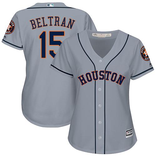 Astros #15 Carlos Beltran Grey Road Women's Stitched MLB Jersey Astros #15 Carlos Beltran Grey Road Women's Stitched MLB Jersey