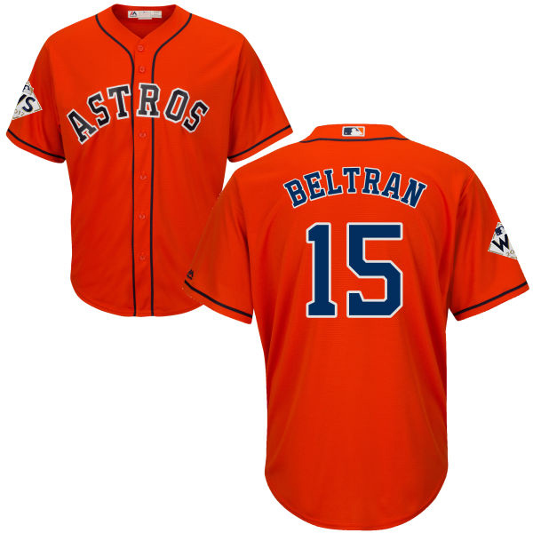 Astros #15 Carlos Beltran Orange Cool Base 2017 World Series Bound Stitched Youth MLB Jersey Astros #15 Carlos Beltran Orange Cool Base 2017 World Series Bound Stitched Youth MLB Jersey