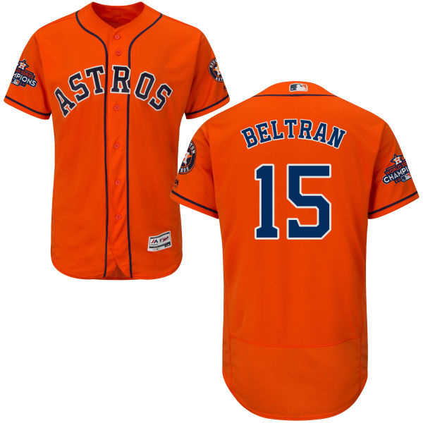 Astros #15 Carlos Beltran Orange Flexbase Authentic Collection 2017 World Series Champions Stitched MLB Jersey Astros #15 Carlos Beltran Orange Flexbase Authentic Collection 2017 World Series Champions Stitched MLB Jersey