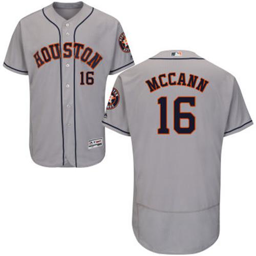 Astros #16 Brian McCann Grey Flexbase Authentic Collection Stitched MLB Jersey Astros #16 Brian McCann Grey Flexbase Authentic Collection Stitched MLB Jersey