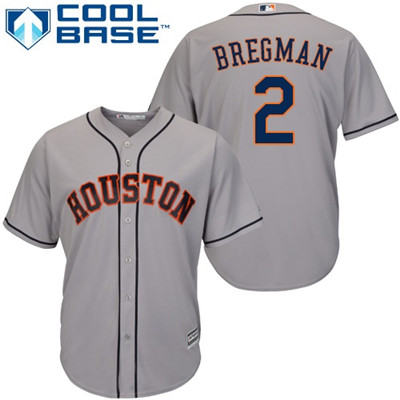 Astros #2 Alex Bregman Grey Cool Base Stitched Youth Baseball Astros #2 Alex Bregman Grey Cool Base Stitched Youth Baseball