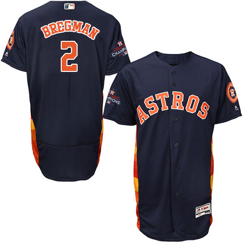 Astros #2 Alex Bregman Navy Blue Flexbase Authentic Collection 2017 World Series Champions Stitched MLB Jersey