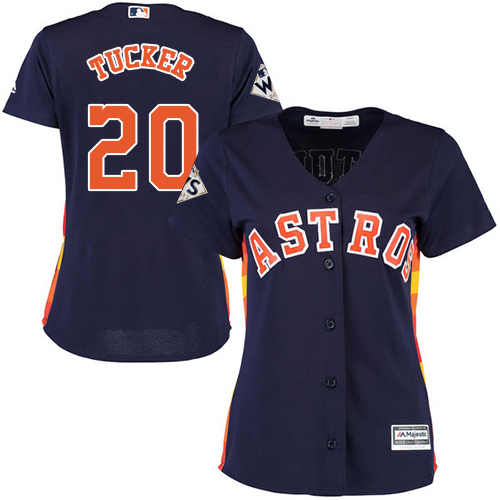 Astros #20 Preston Tucker Navy Blue Alternate 2017 World Series Bound Women's Stitched MLB Jersey Astros #20 Preston Tucker Navy Blue Alternate 2017 World Series Bound Women's Stitched MLB Jersey