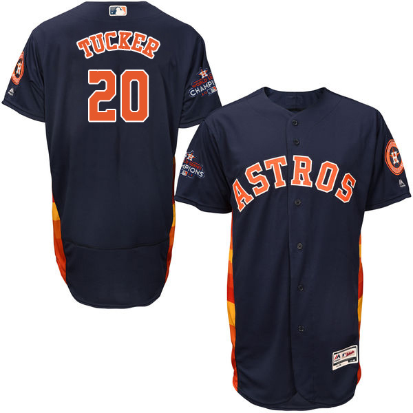 Astros #20 Preston Tucker Navy Blue Flexbase Authentic Collection 2017 World Series Champions Stitched MLB Jersey