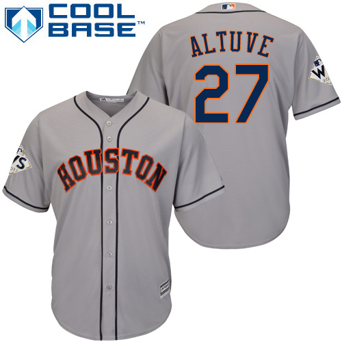 Astros #27 Jose Altuve Grey Cool Base 2017 World Series Bound Stitched Youth MLB Jersey Astros #27 Jose Altuve Grey Cool Base 2017 World Series Bound Stitched Youth MLB Jersey