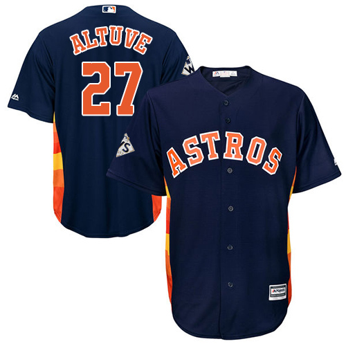 Astros #27 Jose Altuve Navy Blue Cool Base 2017 World Series Bound Stitched Youth MLB Jersey Astros #27 Jose Altuve Navy Blue Cool Base 2017 World Series Bound Stitched Youth MLB Jersey