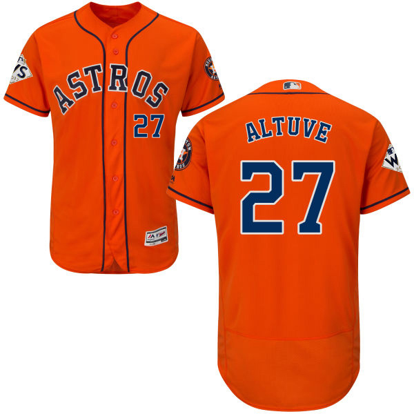 Astros #27 Jose Altuve Orange Flexbase Authentic Collection 2017 World Series Bound Stitched MLB Jersey Astros #27 Jose Altuve Orange Flexbase Authentic Collection 2017 World Series Bound Stitched MLB Jersey