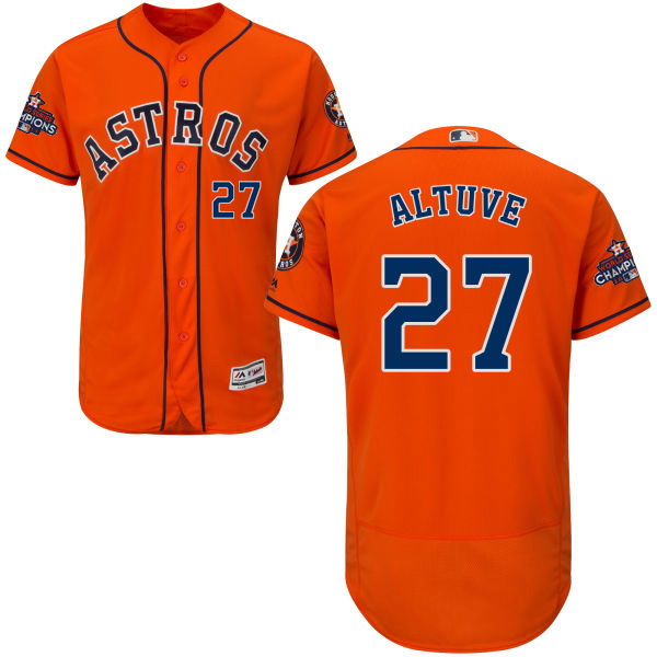 Astros #27 Jose Altuve Orange Flexbase Authentic Collection 2017 World Series Champions Stitched MLB Jersey