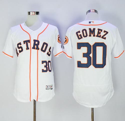 Astros #30 Carlos Gomez White Flexbase Authentic Collection Stitched MLB Jersey Astros #30 Carlos Gomez White Flexbase Authentic Collection Stitched MLB Jersey