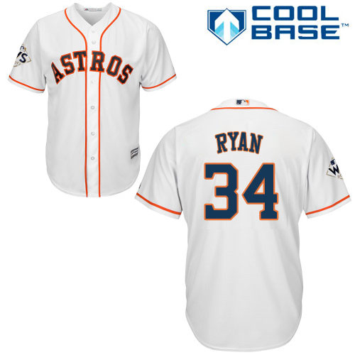 Astros #34 Nolan Ryan White Cool Base 2017 World Series Bound Stitched Youth MLB Jersey Astros #34 Nolan Ryan White Cool Base 2017 World Series Bound Stitched Youth MLB Jersey