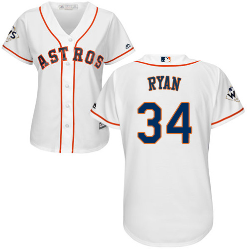 Astros #34 Nolan Ryan White Home 2017 World Series Bound Women's Stitched MLB Jersey Astros #34 Nolan Ryan White Home 2017 World Series Bound Women's Stitched MLB Jersey