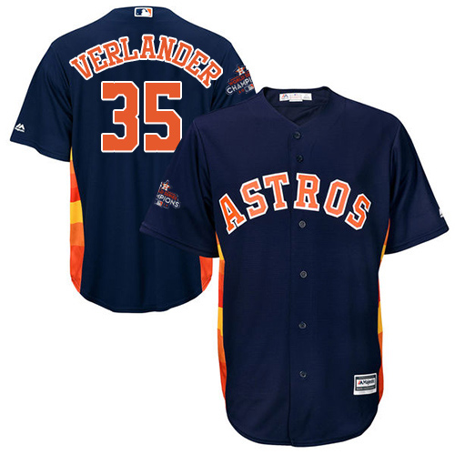 Astros #35 Justin Verlander Navy Blue Cool Base 2017 World Series Champions Stitched Youth MLB Jersey Astros #35 Justin Verlander Navy Blue Cool Base 2017 World Series Champions Stitched Youth MLB Jersey