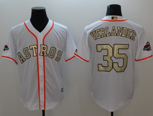 Astros #35 Justin Verlander White 2017 World Series Champions Gold Program Cool Base Stitched Baseball Jersey Astros #35 Justin Verlander White 2017 World Series Champions Gold Program Cool Base Stitched Baseball Jersey