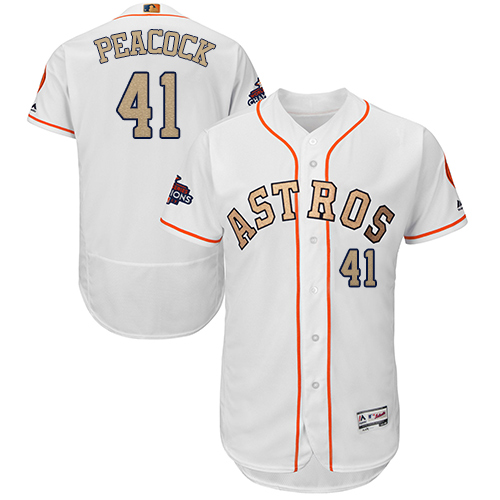 Astros #41 Brad Peacock White FlexBase Authentic 2018 Gold Program Cool Base Stitched MLB Jersey Astros #41 Brad Peacock White FlexBase Authentic 2018 Gold Program Cool Base Stitched MLB Jersey