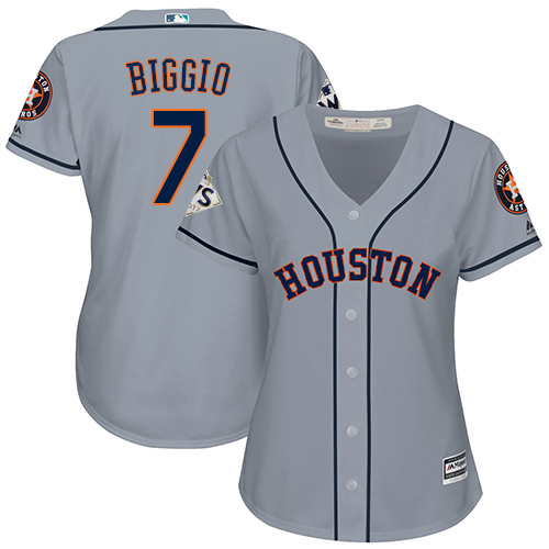 Astros #7 Craig Biggio Grey Road 2017 World Series Bound Women's Stitched MLB Jersey Astros #7 Craig Biggio Grey Road 2017 World Series Bound Women's Stitched MLB Jersey