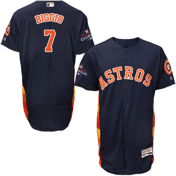 Astros #7 Craig Biggio Navy Blue Flexbase Authentic Collection 2017 World Series Champions Stitched MLB Jersey