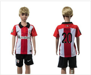 Athletic Bilbao #20 Aduriz Home Kid Soccer Club Jersey