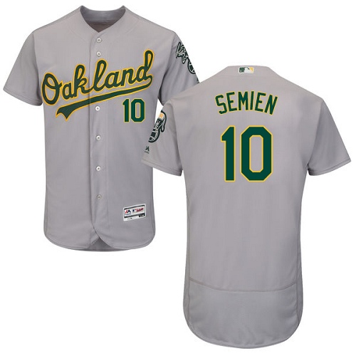Athletics #10 Marcus Semien Grey Flexbase Authentic Collection Stitched Baseball Jersey Athletics #10 Marcus Semien Grey Flexbase Authentic Collection Stitched Baseball Jersey