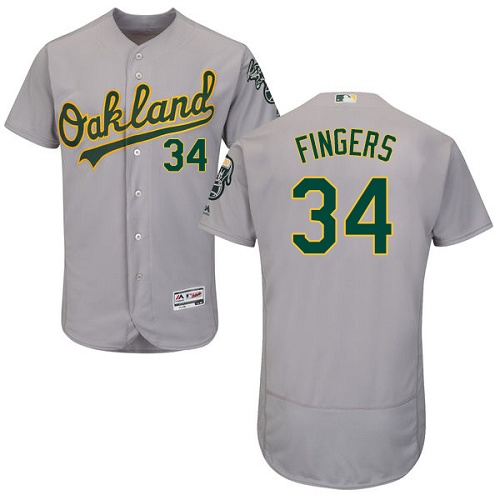 Athletics #34 Rollie Fingers Grey Flexbase Authentic Collection Stitched MLB Jersey Athletics #34 Rollie Fingers Grey Flexbase Authentic Collection Stitched MLB Jersey