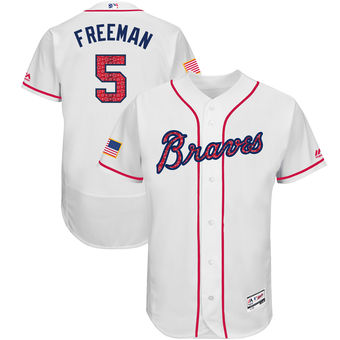 Atlanta Braves Freddie Freeman Majestic 2017 Stars & Stripes Authentic Collection FlexBase Player Jersey - White Atlanta Braves Freddie Freeman Majestic 2017 Stars & Stripes Authentic Collection FlexBase Player Jersey - White