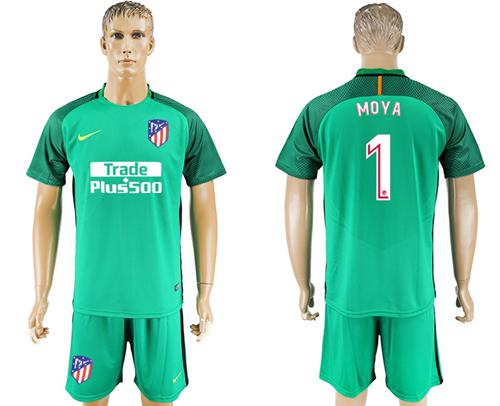 Atletico Madrid #1 Moya Green Goalkeeper Soccer Club Jersey Atletico Madrid #1 Moya Green Goalkeeper Soccer Club Jersey