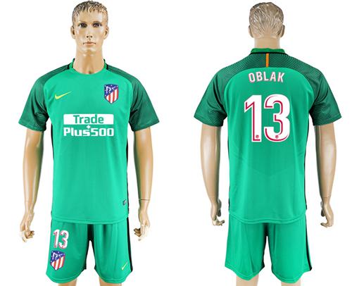 Atletico Madrid #13 Oblak Green Goalkeeper Soccer Club Jersey Atletico Madrid #13 Oblak Green Goalkeeper Soccer Club Jersey