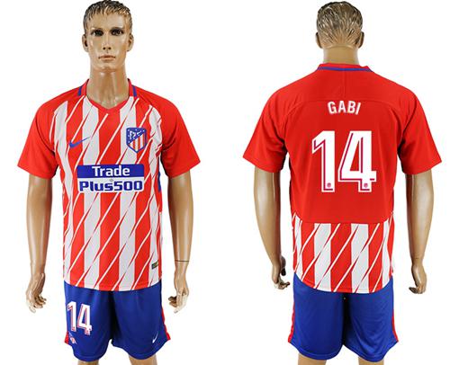 Atletico Madrid #14 Gabi Home Soccer Club Jersey