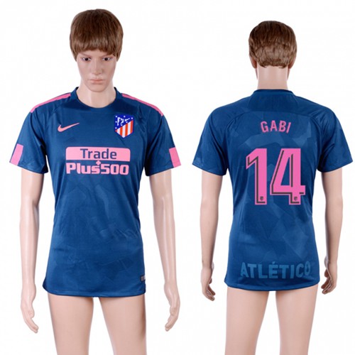Atletico Madrid #14 Gabi Sec Away Soccer Club Jersey Atletico Madrid #14 Gabi Sec Away Soccer Club Jersey