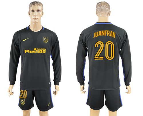 Atletico Madrid #20 Juanfran Away Long Sleeves Soccer Club Jersey Atletico Madrid #20 Juanfran Away Long Sleeves Soccer Club Jersey